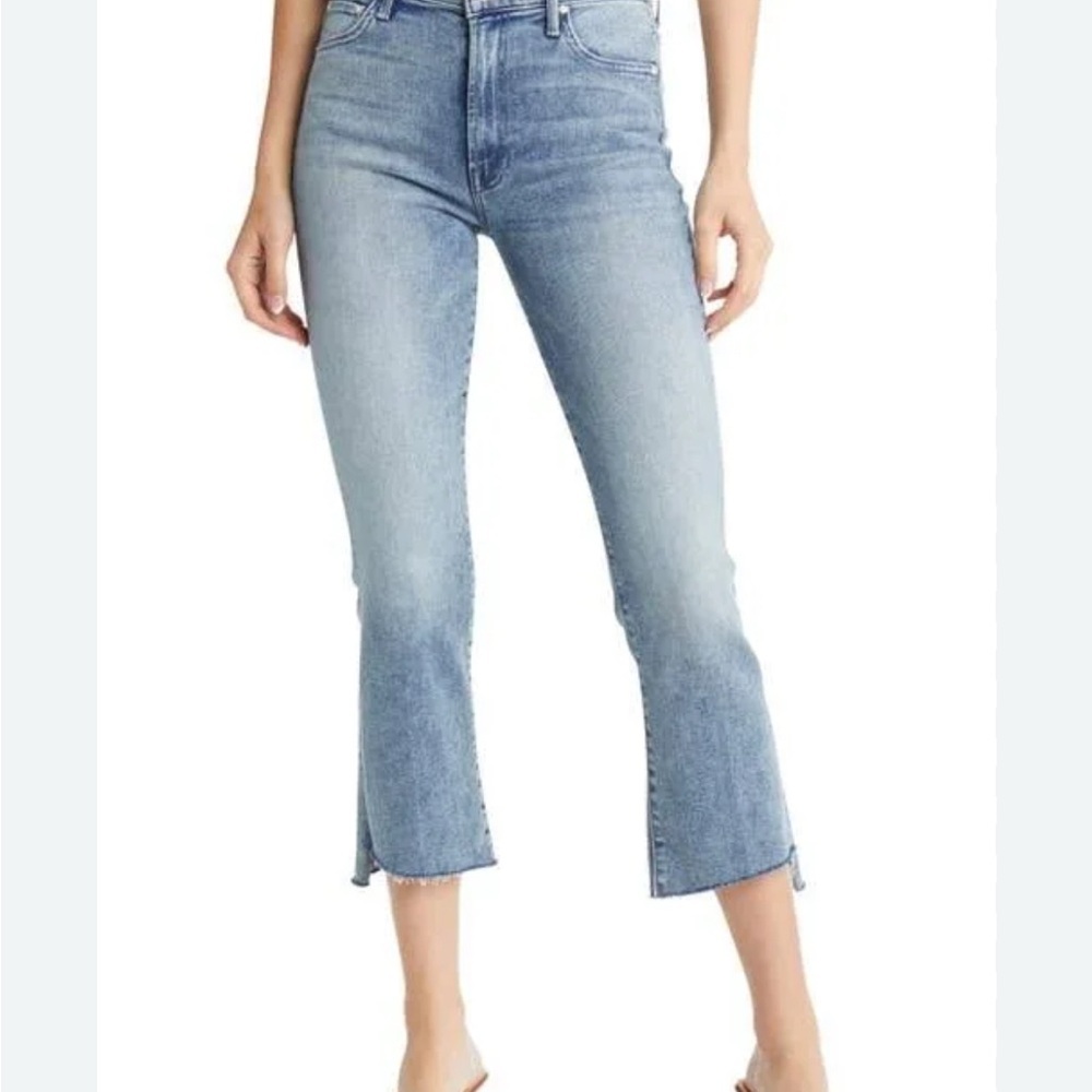 MOTHER The Insider Crop Step Fray Twice Shy Denim Jeans - Picture 1 of 10